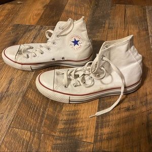 White All Star high top converse (size 5M 7W)